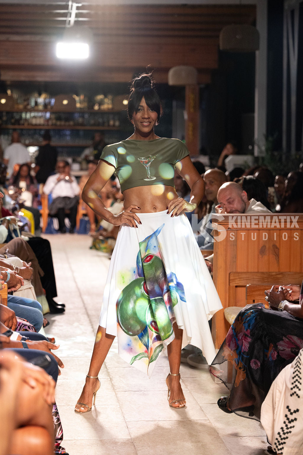 Olive Cascade Skirt