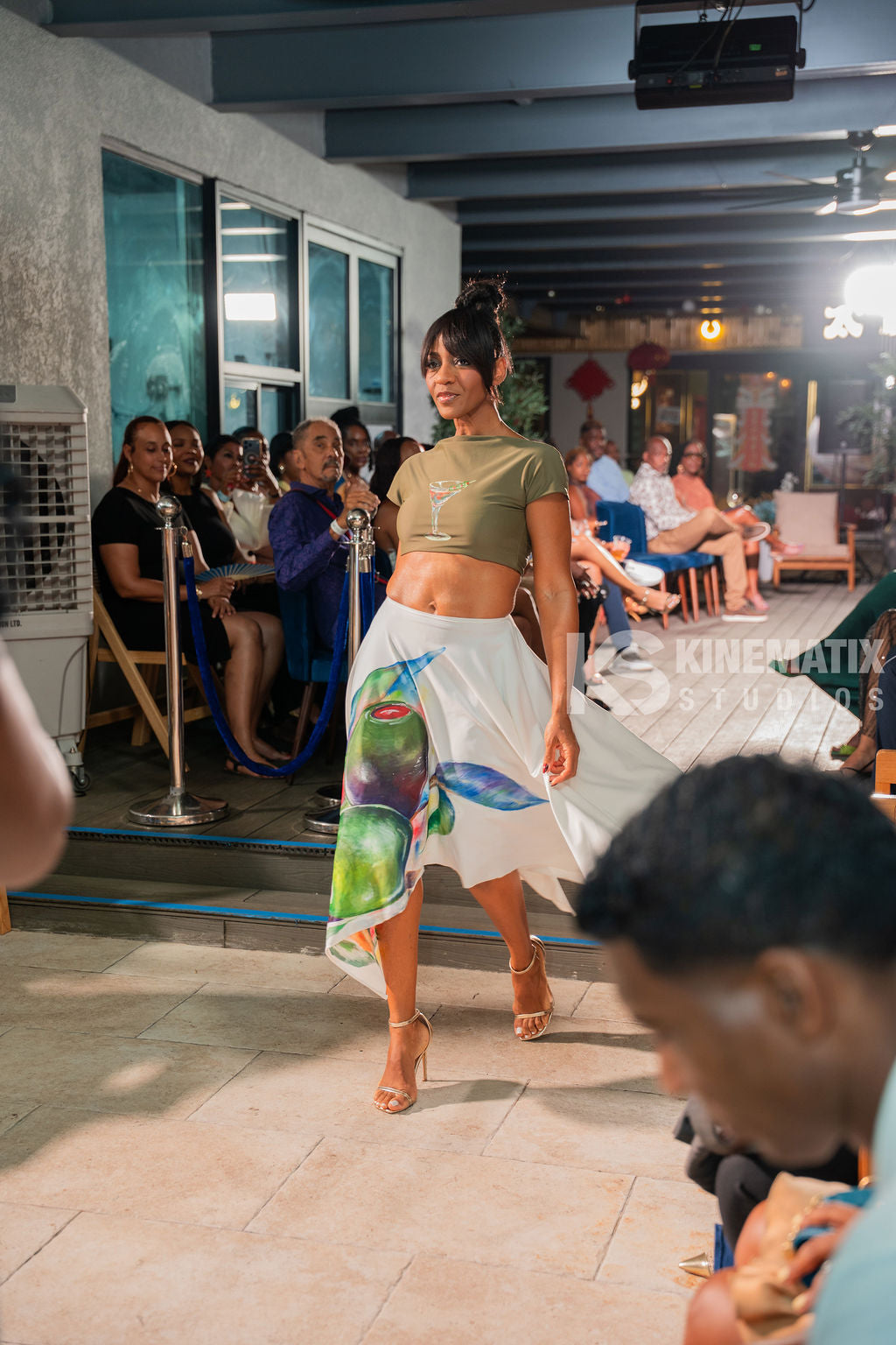 Olive Cascade Skirt